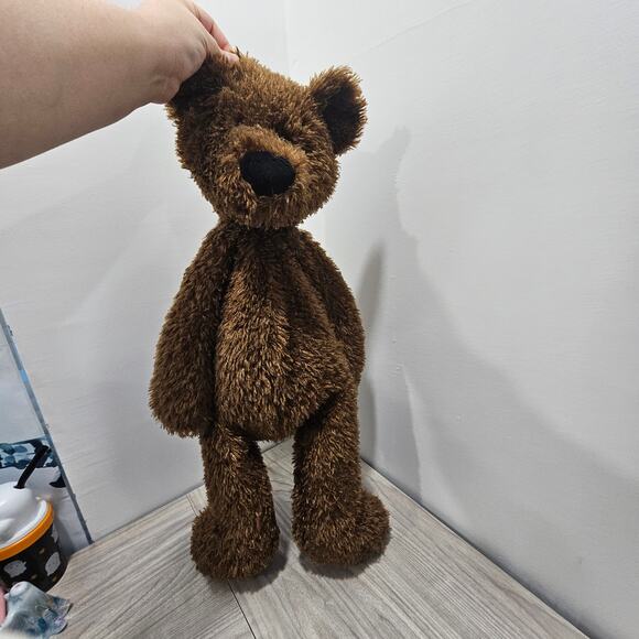 Restoration Hardware Baby Child Large Dark Brown Teddy Bear Shaggy Plush 2010 - Picture 3 of 7